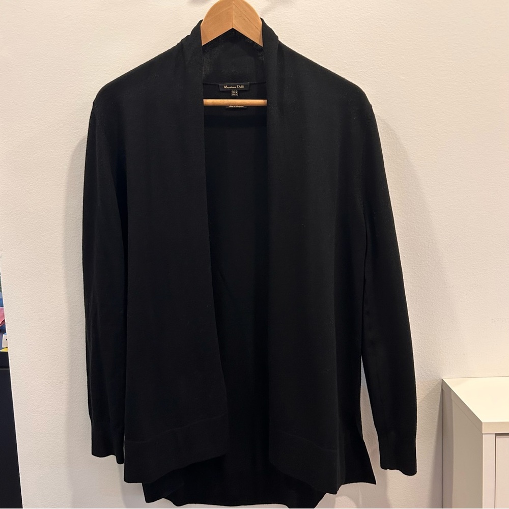 Massimo Dutti Merino Cardigan Black- M